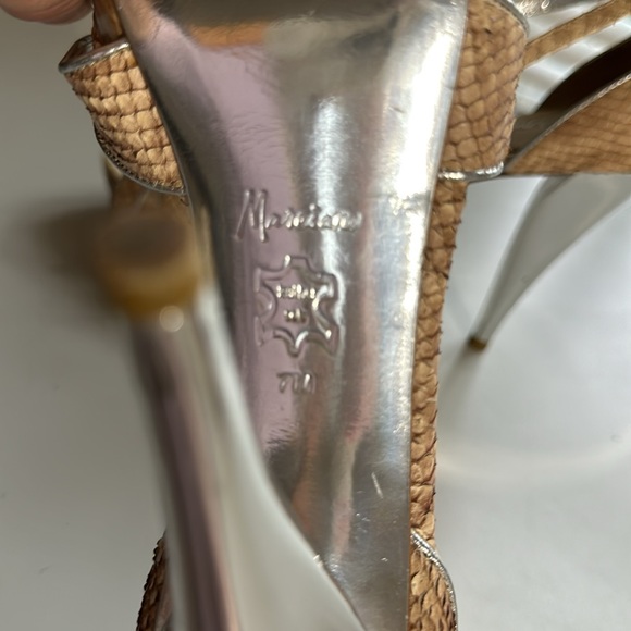 These liquid silver heels are lit! Marciano size 7 platform snake skin sandals. - Picture 9 of 9